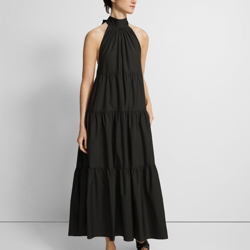 ❌SOLD❌NWT THEORY Black Tiered Maxi Dress Size L